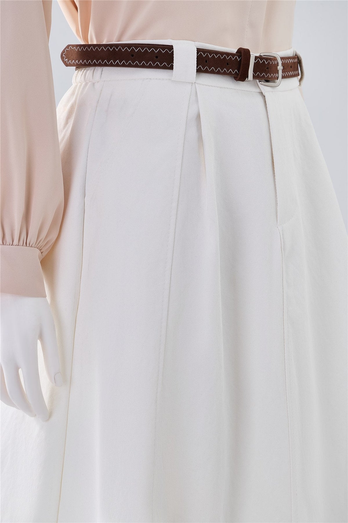 White A-Line Midi Skirt — Image 5