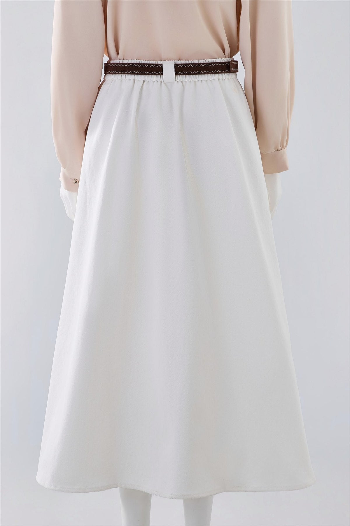 White A-Line Midi Skirt — Image 4