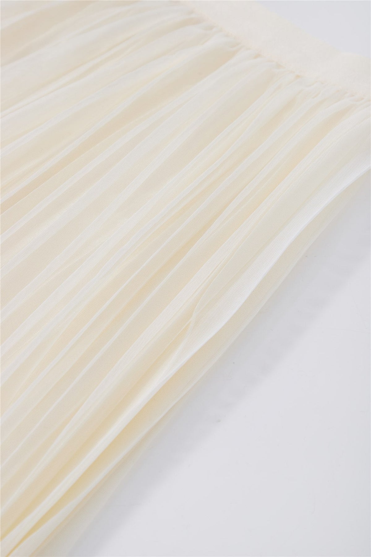 Ivory Pleated Ruffle-Hem Midi Skirt — Image 7