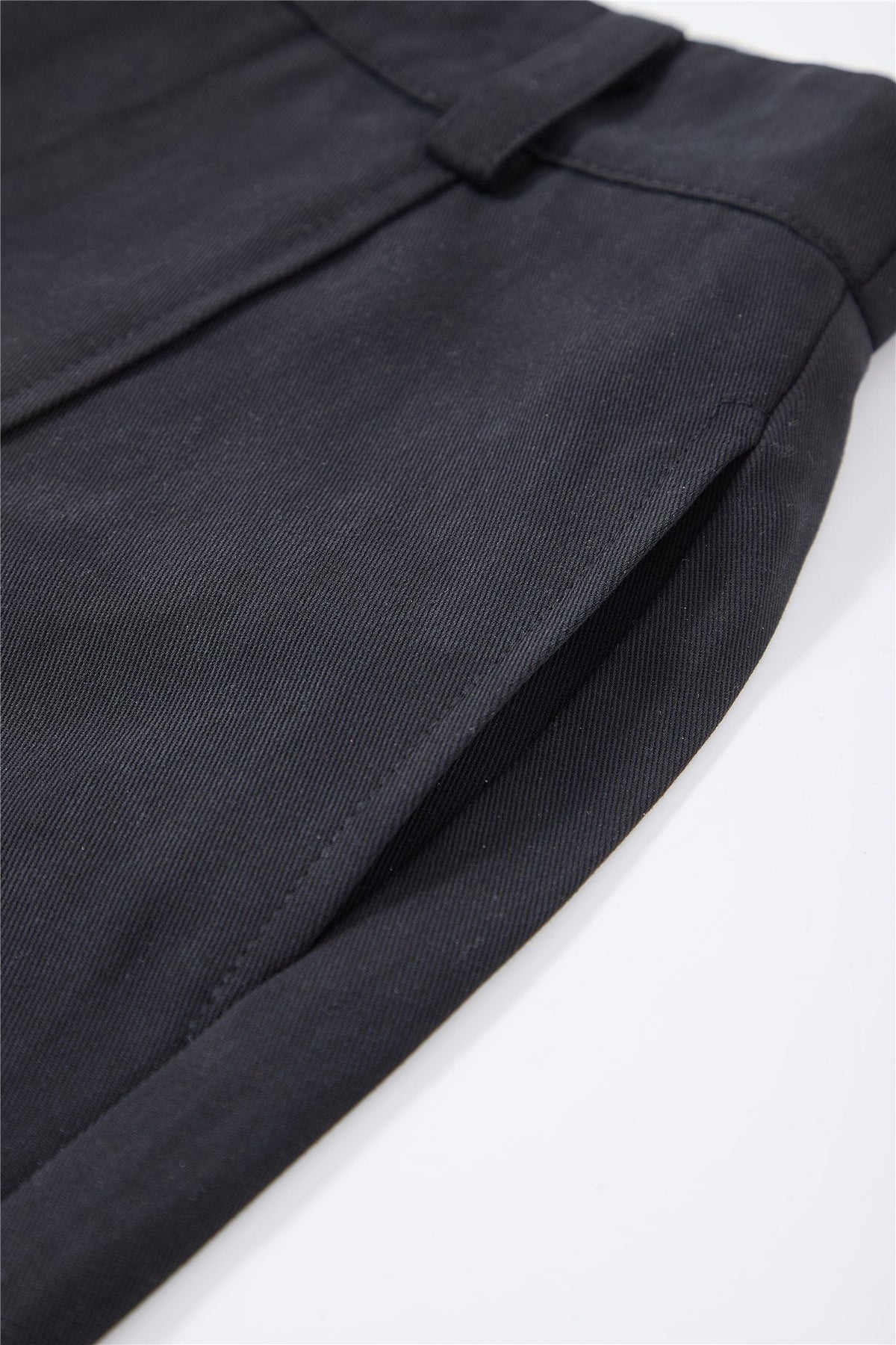 Black Belted Wide-Leg Trousers — Image 7