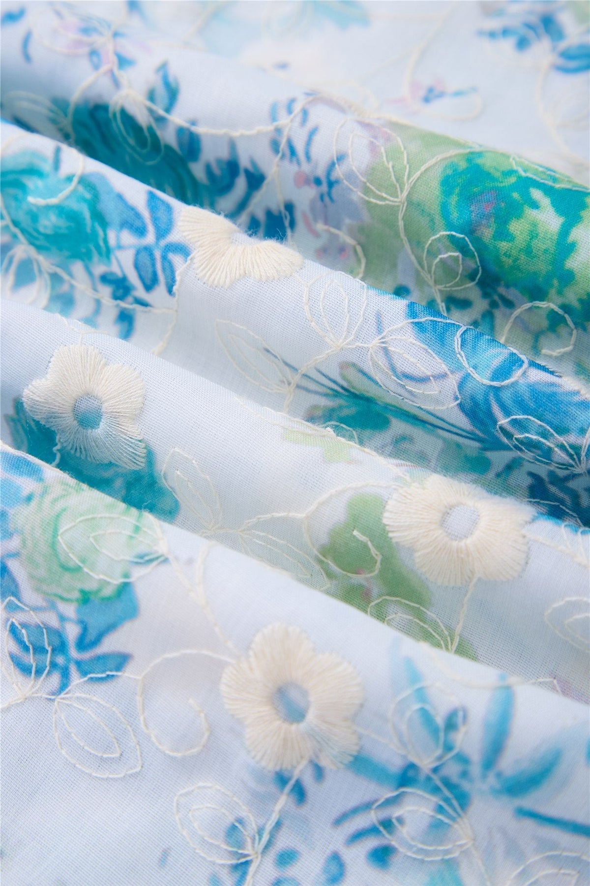 Blue Floral Short-Sleeve Top — Image 8