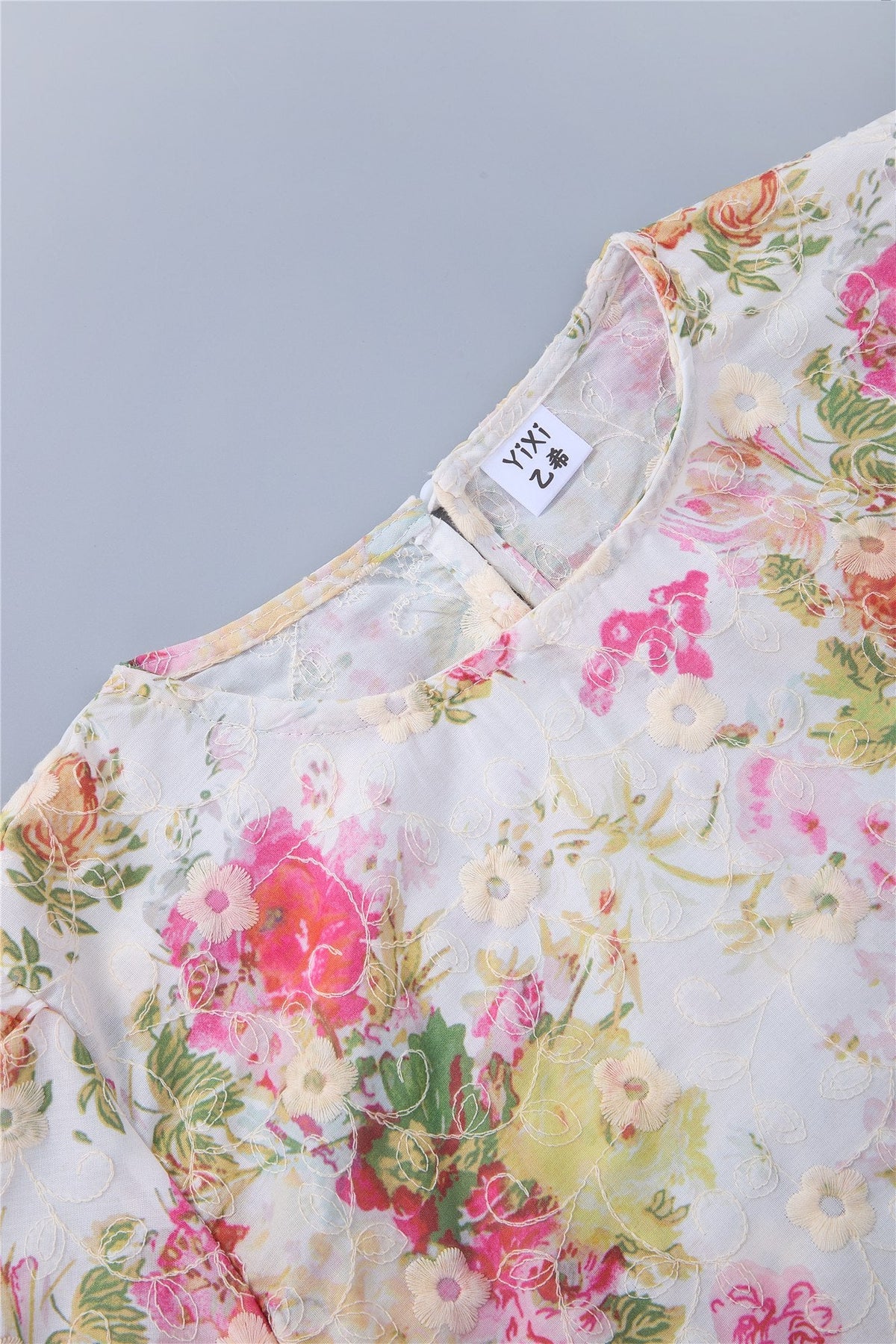 Multicolour Floral Short-Sleeve Top — Image 6