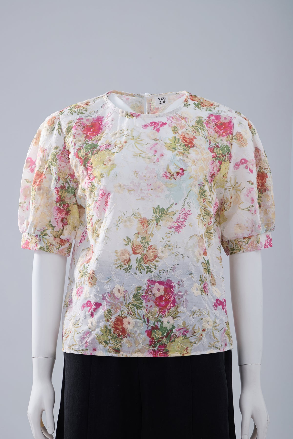 Multicolour Floral Short-Sleeve Top — Image 1