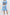 Elegant Pleated Midi Wrap Blue Dress with Statement Belt