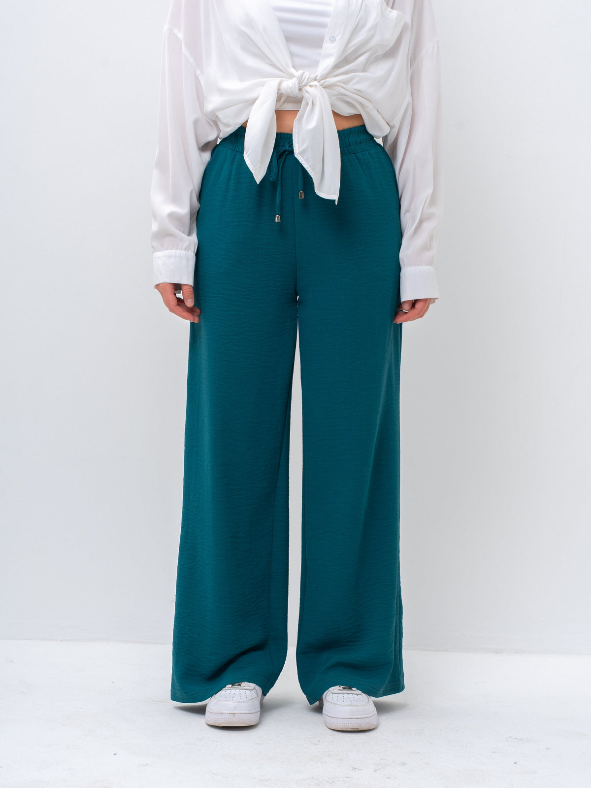 High-Waisted Drawstring Wide-Leg Trousers — Image 26