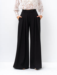 The Metropolitan Wide-Leg Statement Black Pant