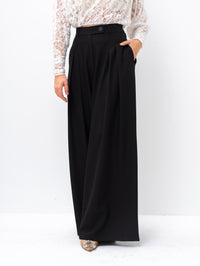 The Metropolitan Wide-Leg Statement Black Pant