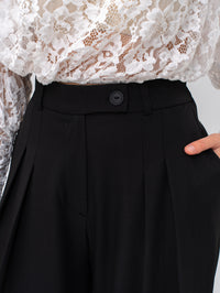 The Metropolitan Wide-Leg Statement Black Pant