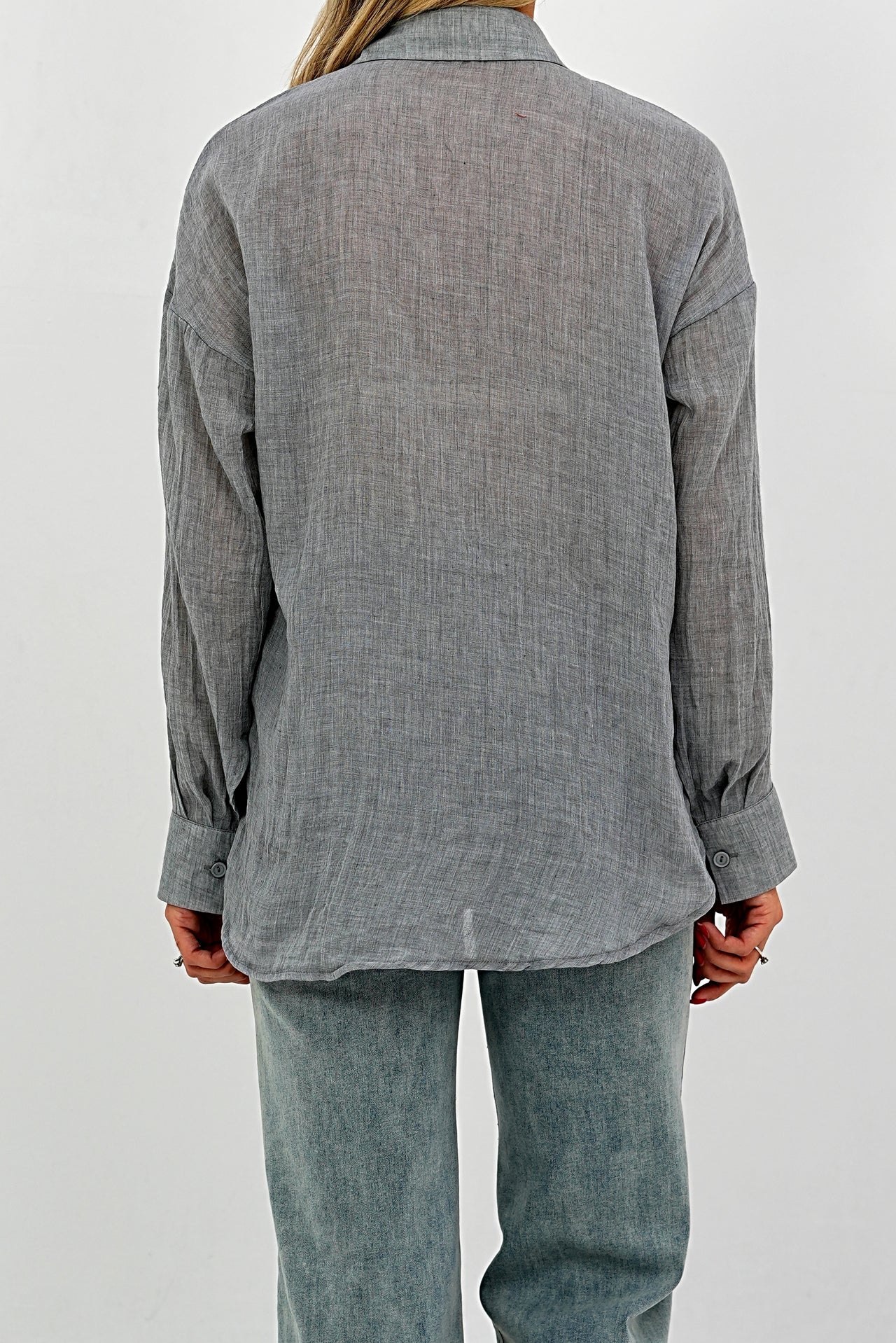 Relaxed Fit Long Sleeve Shirt - Crinkled & Lightweight