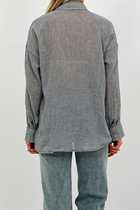 Relaxed Fit Long Sleeve Shirt - Crinkled & Lightweight