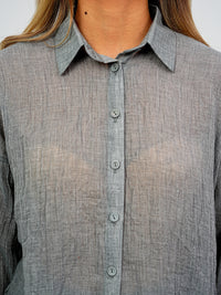 Relaxed Fit Long Sleeve Shirt - Crinkled & Lightweight