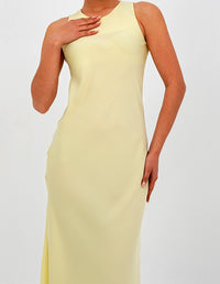 The 'Lemon Sorbet' Sleeveless Elegant Dress