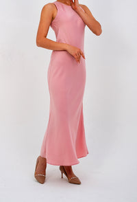 The 'Lemon Sorbet'  pink  Sleeveless Elegant Dress