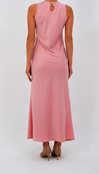 The 'Lemon Sorbet'  pink  Sleeveless Elegant Dress