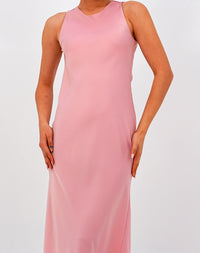 The 'Lemon Sorbet'  pink  Sleeveless Elegant Dress