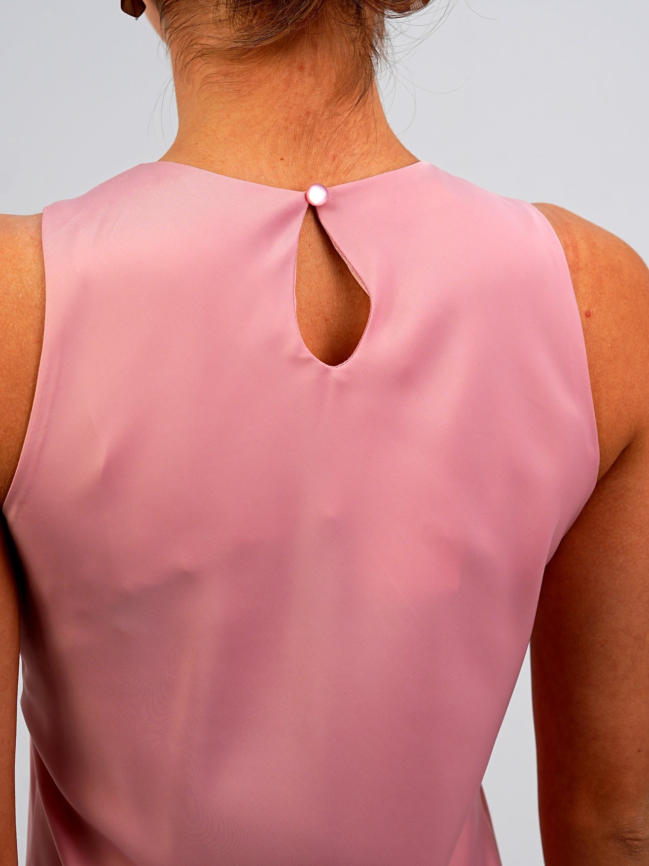 The 'Lemon Sorbet'  pink  Sleeveless Elegant Dress