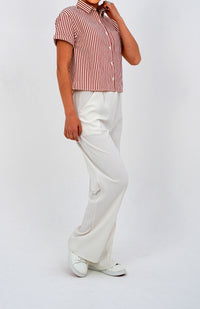 Classic Striped Short Sleeve Button-Down Shirt