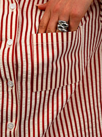 Classic Striped Short Sleeve Button-Down Shirt