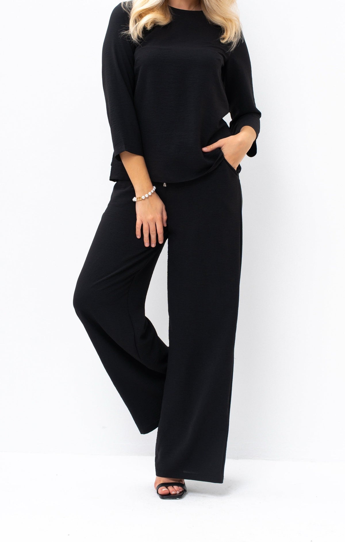 Back-Tie Peplum Blouse & Trousers Set — Image 7