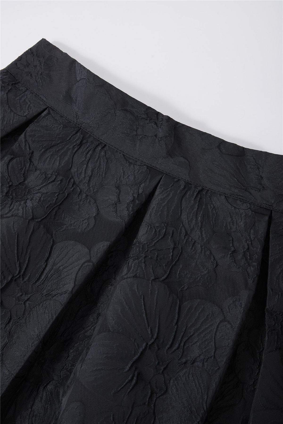 Black Textured A-Line Midi Skirt — Image 6