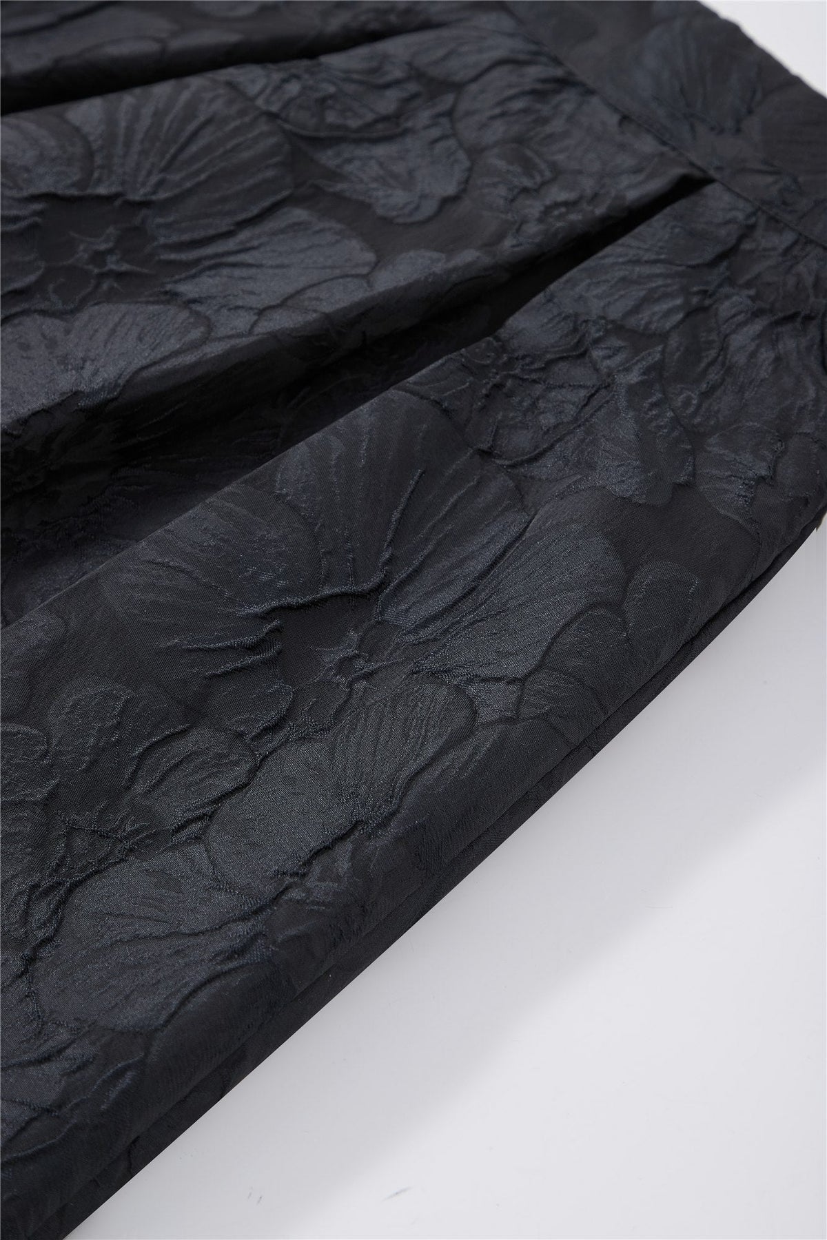 Black Textured A-Line Midi Skirt — Image 7