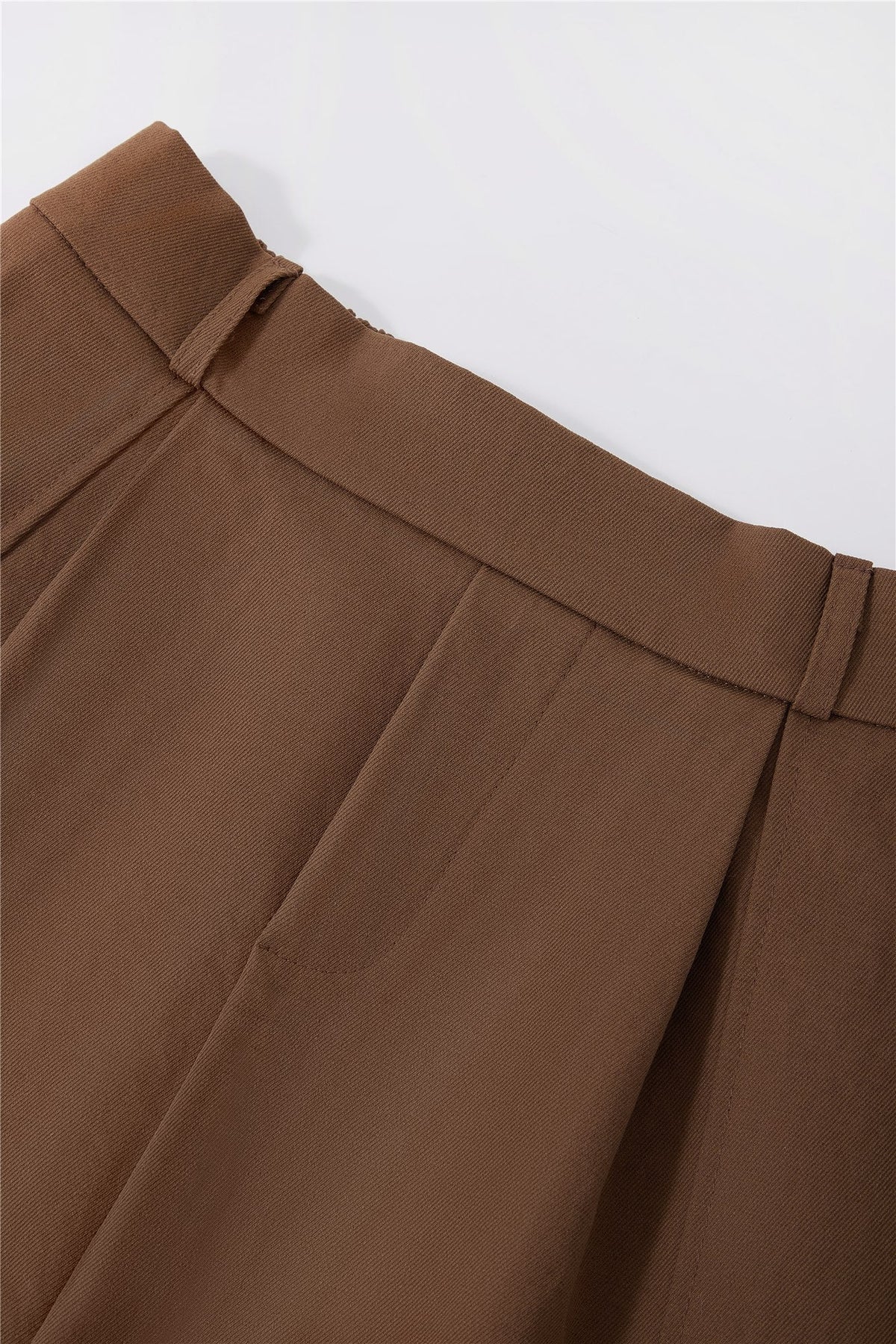 Brown Belted A-Line Midi Skirt — Image 6
