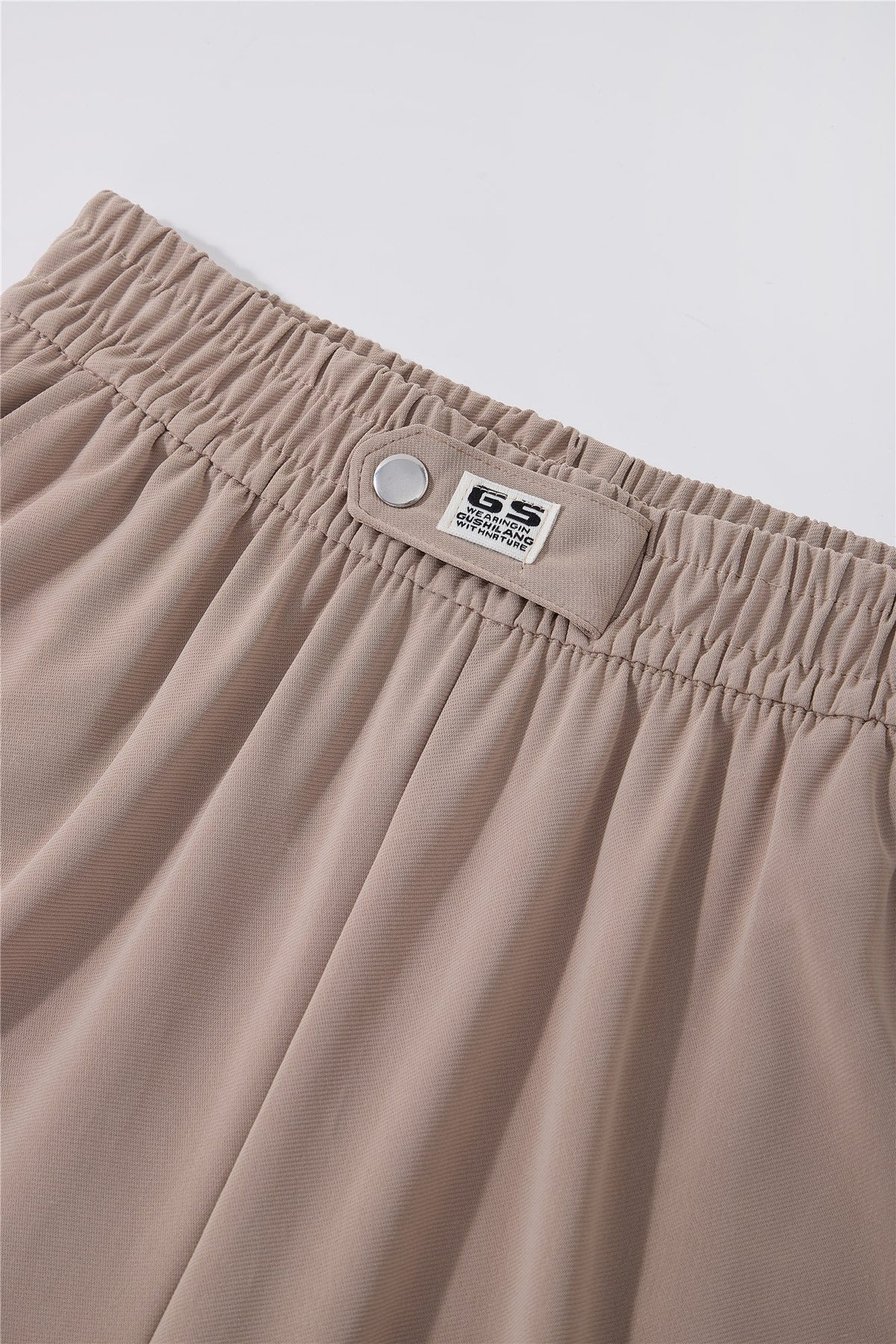 Taupe Elastic-Waist Trousers — Image 6