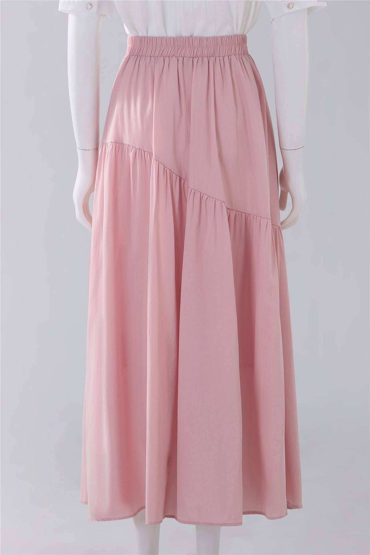 Pink Tiered Midi Skirt — Image 4