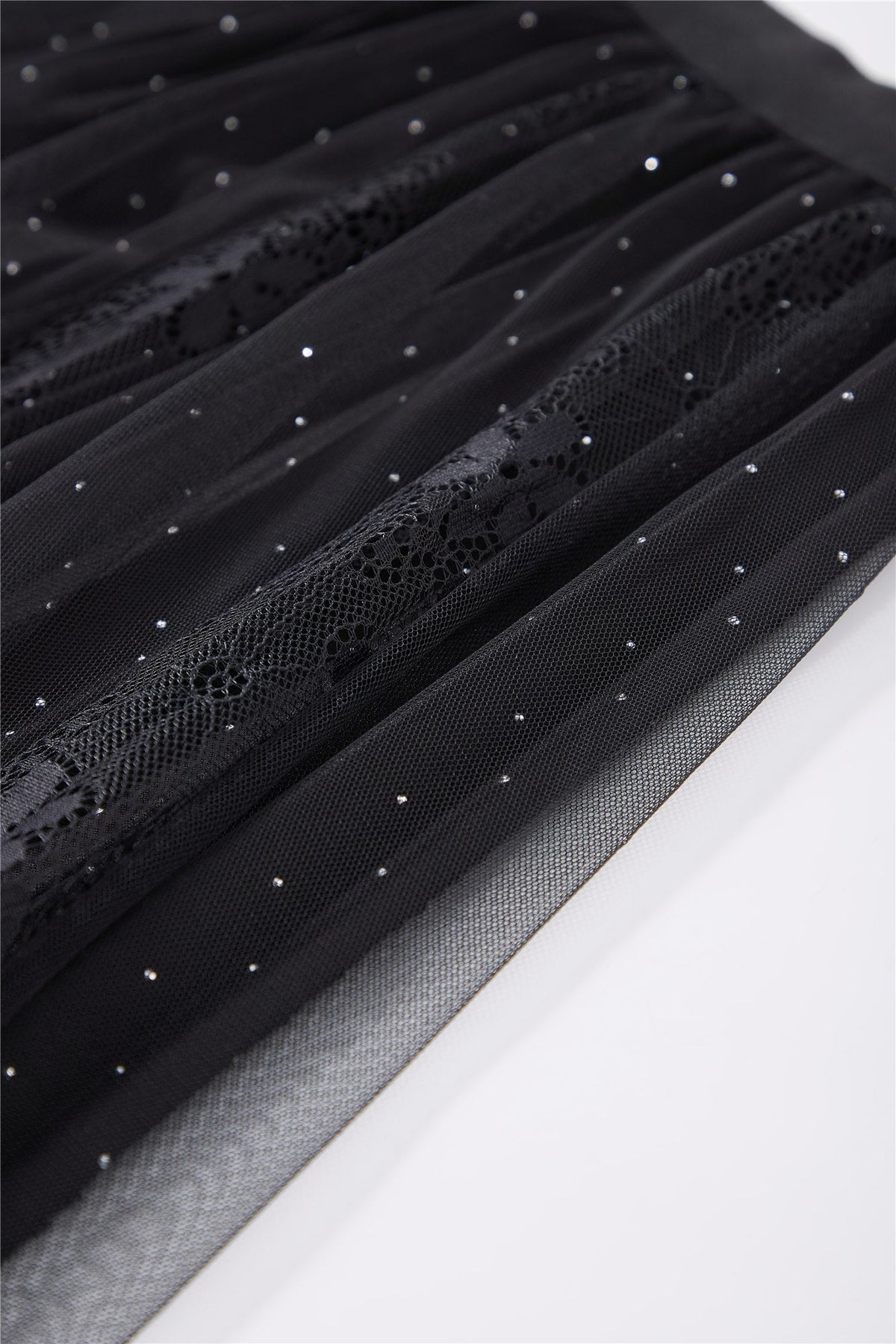 Black Layered Mesh Midi Skirt — Image 7