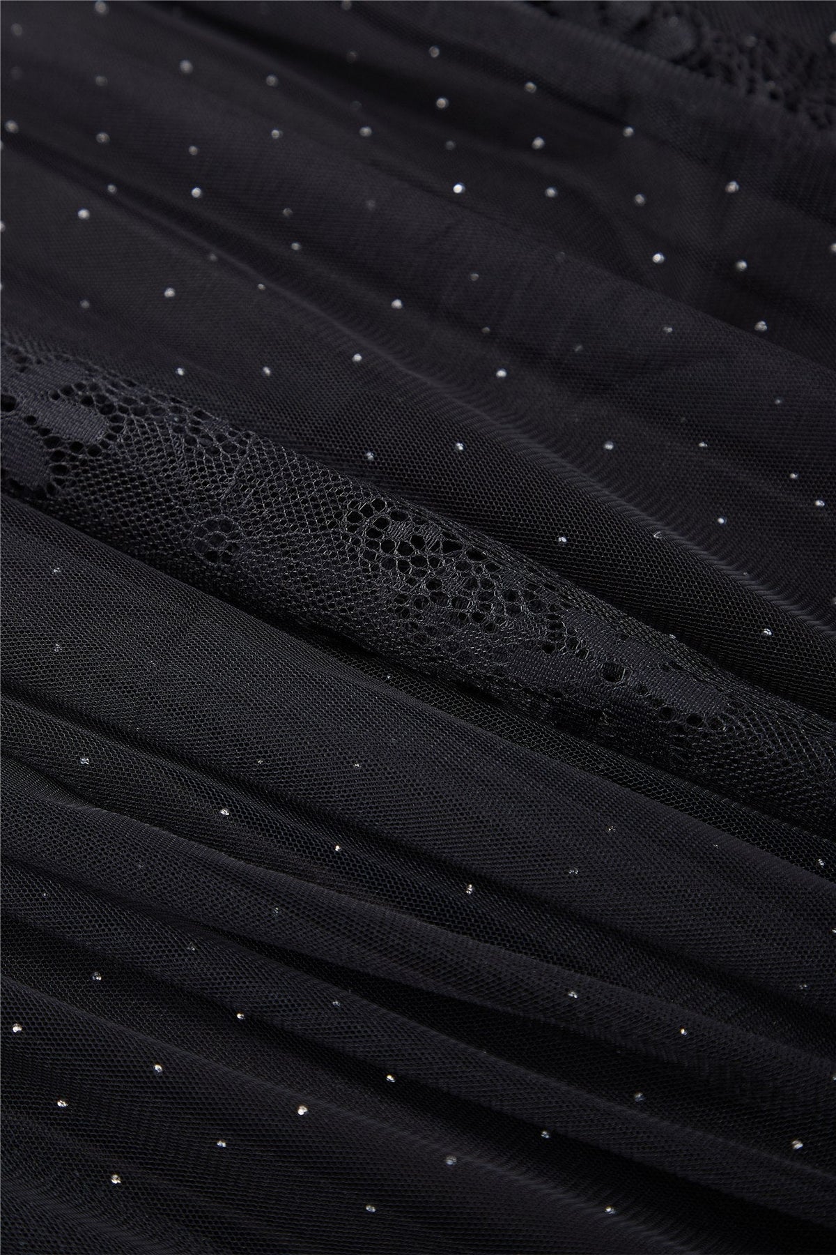 Black Layered Mesh Midi Skirt — Image 8