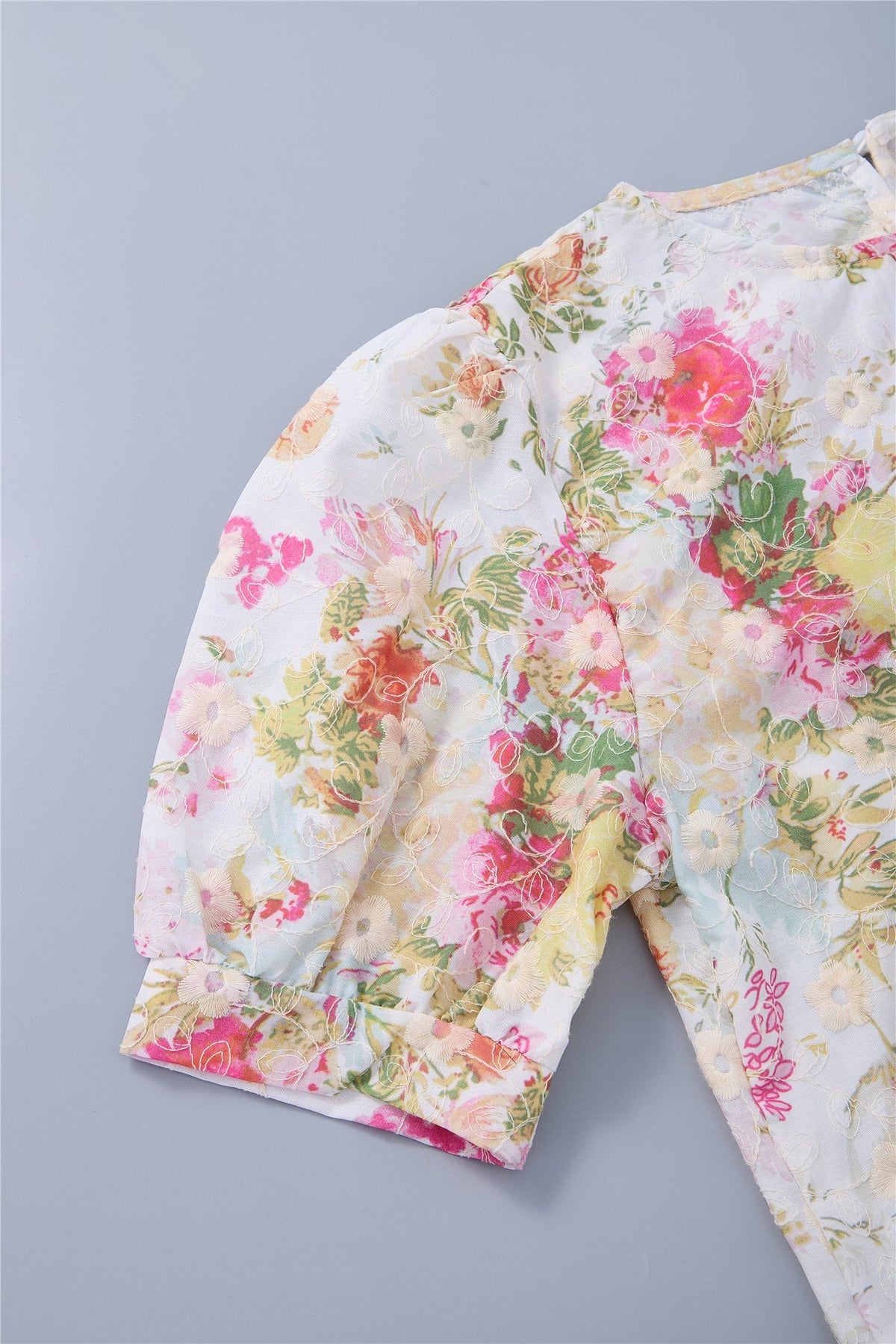 Multicolour Floral Short-Sleeve Top — Image 7