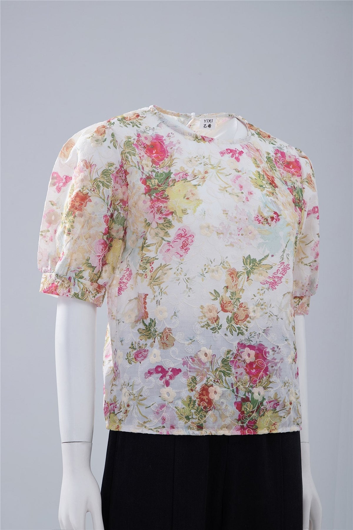 Multicolour Floral Short-Sleeve Top — Image 2