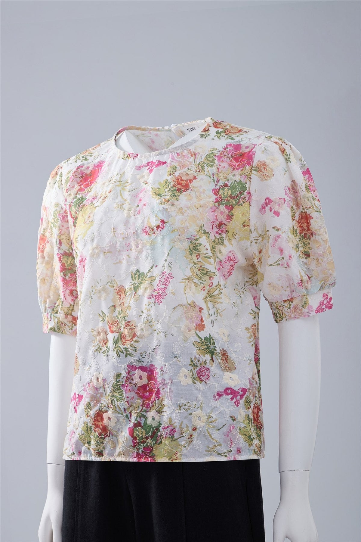 Multicolour Floral Short-Sleeve Top — Image 3