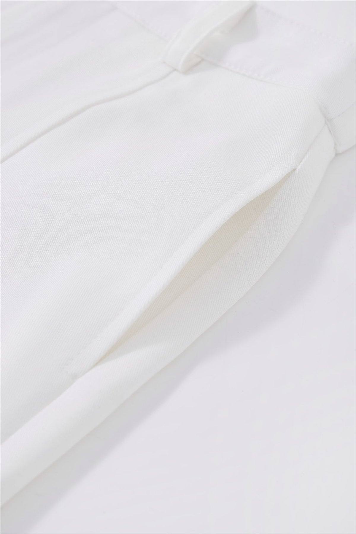 White Belted Wide-Leg Trousers — Image 7