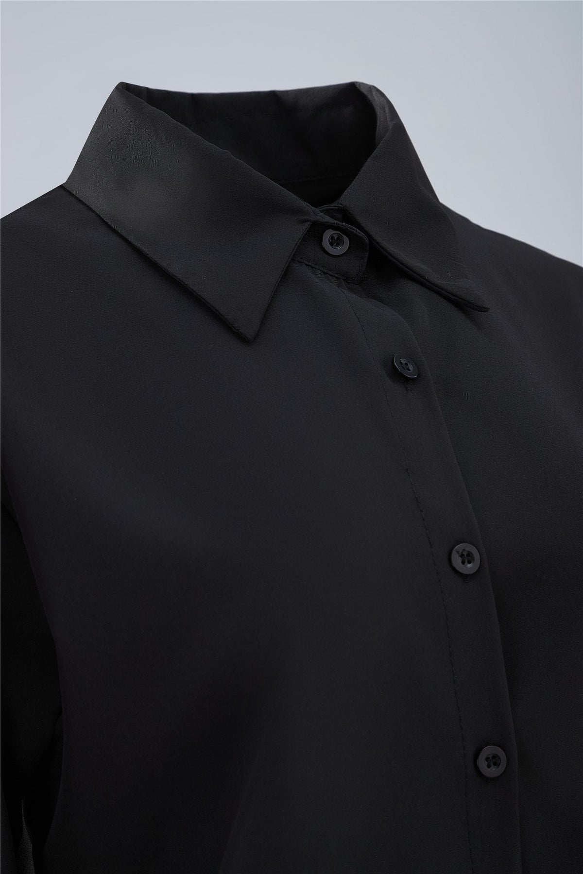 Black Puff-Sleeve Shirt — Image 5