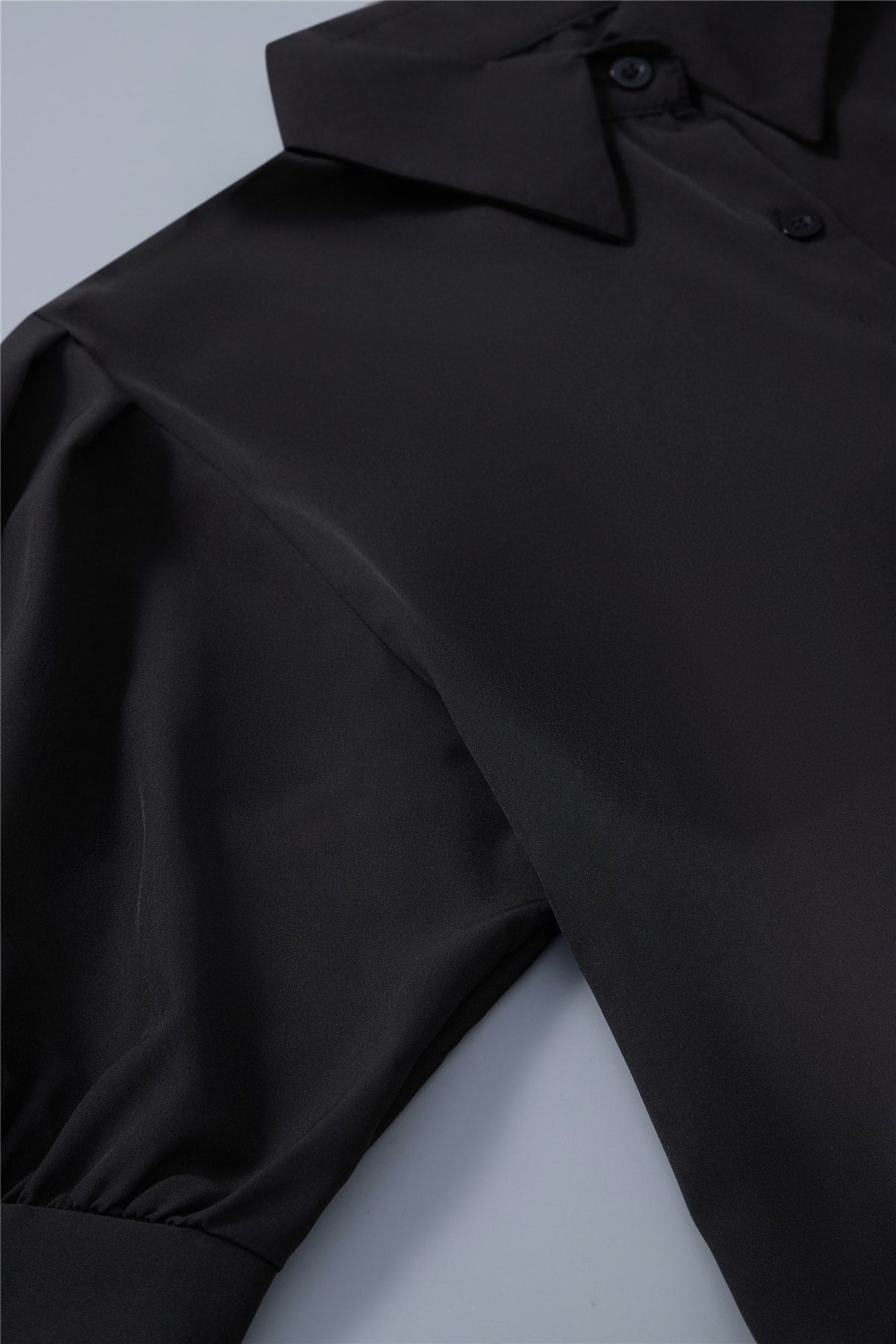 Black Puff-Sleeve Shirt — Image 7