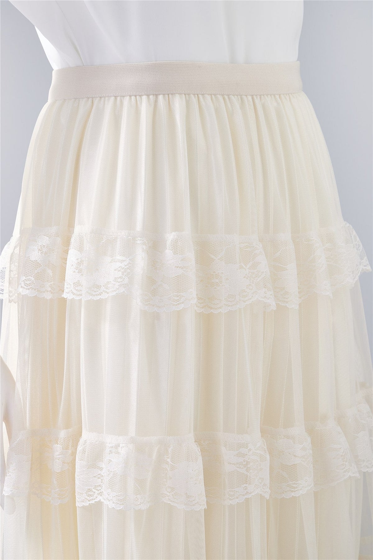 Ivory Tiered Maxi Skirt — Image 5