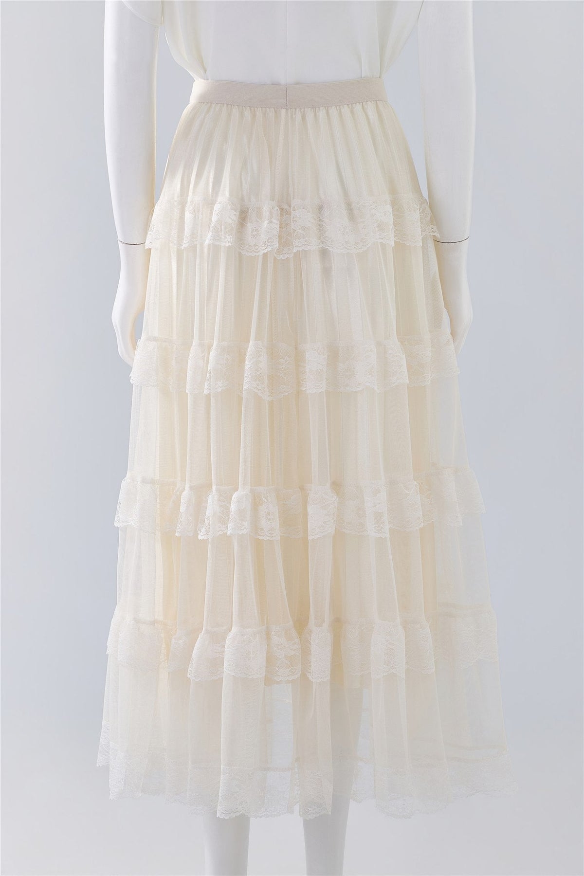 Ivory Tiered Maxi Skirt — Image 4